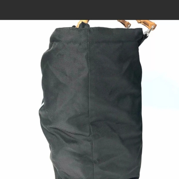 Gucci Bamboo Handled Black Nylon Tote - Picture 8 of 12